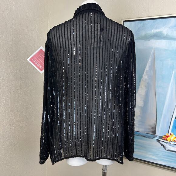 Vintage 1980s J Laxmi Blouse Black Sheer Heavily
Beaded size 3X NWT - Picture 4 of 7